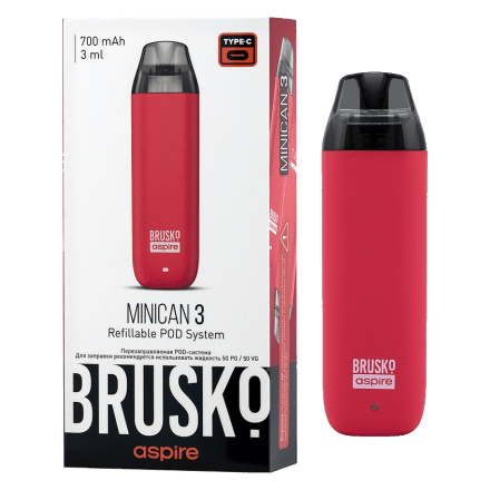 Электронная сигарета Brusko - Minican 3 (700 mAh, Светло-Красный) купить в Тольятти