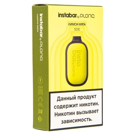 PLONQ INSTABAR - Лимон Мята (5000 затяжек) купить в Тольятти
