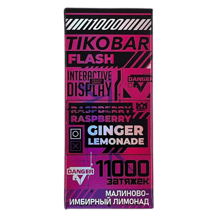 TIKOBAR FLASH - Малиново-Имбирный Лимонад (Raspberry Ginger Lemonade, 11000 затяжек) купить в Тольятти