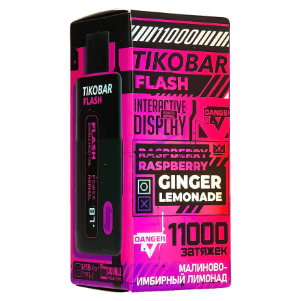 TIKOBAR FLASH - Малиново-Имбирный Лимонад (Raspberry Ginger Lemonade, 11000 затяжек) купить в Тольятти