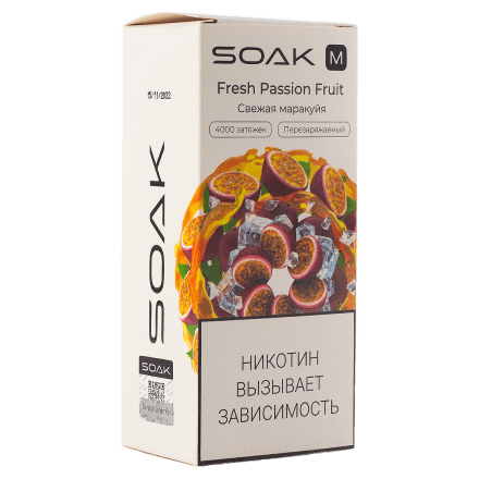 SOAK M - Fresh Passion Fruit (Свежая Маракуйя, 4000 затяжек) купить в Тольятти