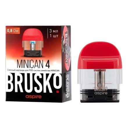 Сменный картридж Brusko - Minican 4 (0.8 Ом, 3 мл., Красный) купить в Тольятти
