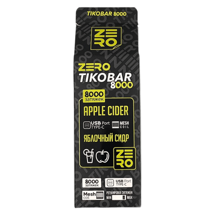TIKOBAR Zero - Яблочный Сидр (Apple Cider, 8000 затяжек, без никотина) купить в Тольятти