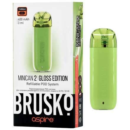 Электронная сигарета Brusko - Minican 2 Gloss Edition (400 mAh, Зелёный Лайм) купить в Тольятти
