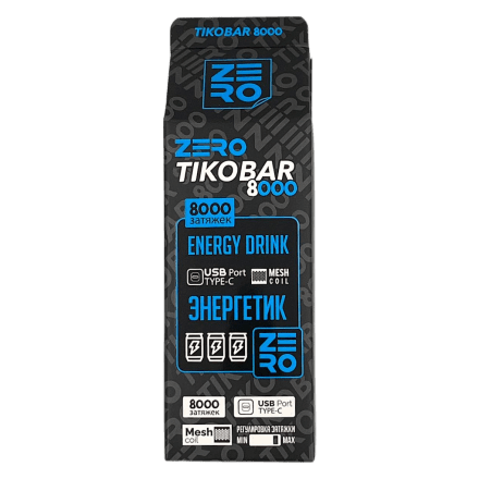 TIKOBAR Zero - Энергетик (Energy Drink, 8000 затяжек, без никотина) купить в Тольятти
