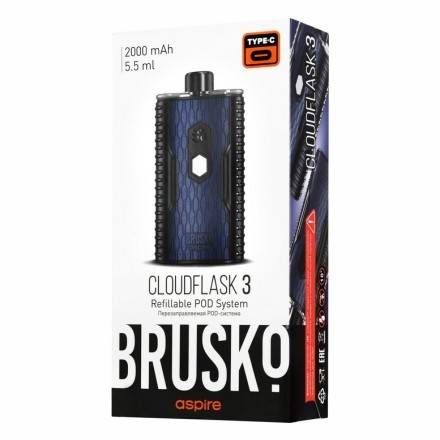 Электронная сигарета Brusko - Cloudflask 3 (Черно-Синий) купить в Тольятти