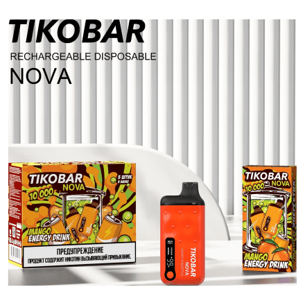 TIKOBAR Nova - Манго Энергетик (Mango Energy Drink, 10000 затяжек) купить в Тольятти