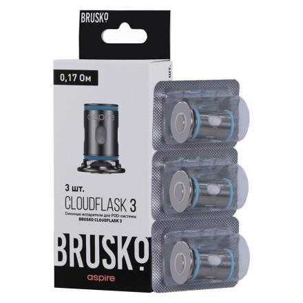 Испарители для Brusko Cloudflask 3 (0.17 Ом, 3 шт.) купить в Тольятти