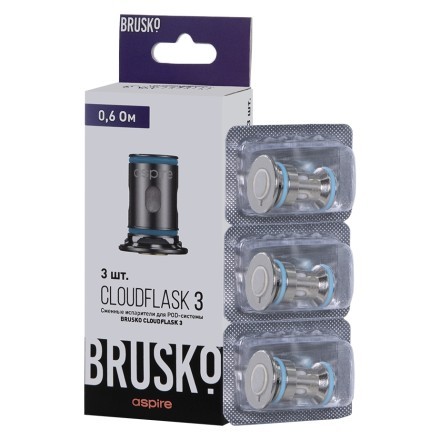 Испарители для Brusko Cloudflask 3 (0.6 Ом, 3 шт.) купить в Тольятти