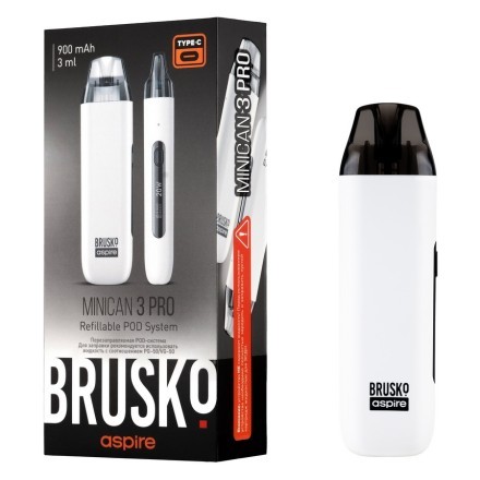 Электронная сигарета Brusko - Minican 3 PRO (900 mAh, Белый) купить в Тольятти