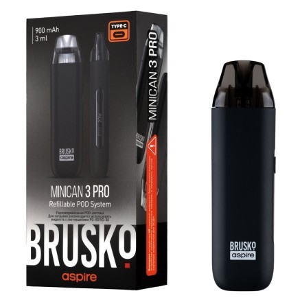 Электронная сигарета Brusko - Minican 3 PRO (900 mAh, Чёрный) купить в Тольятти